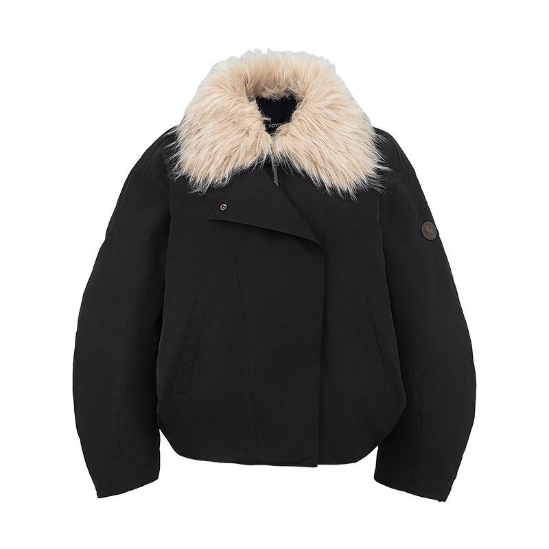 Chuyu Women's Plush Lapel Puffer Jacket
