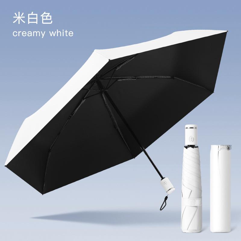 Three-fold six-bone ultra-light automatic umbrella vinyl fabric sun protection umbrella UV protection weather and rain dual-purpose advertising