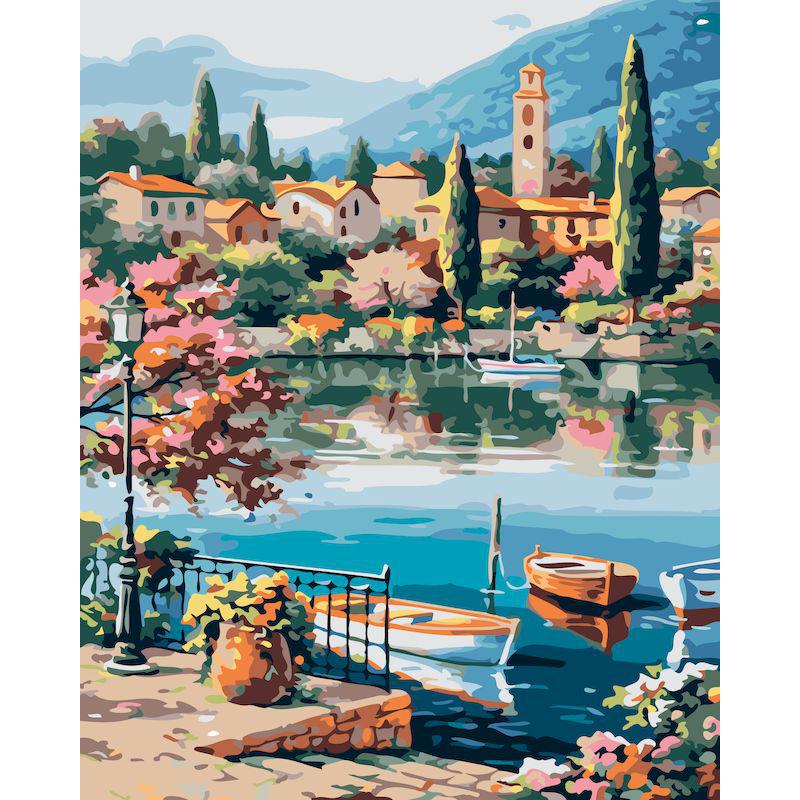 DIY Harbor Painting Kit - 40x50cm Digital Oil Painting Set