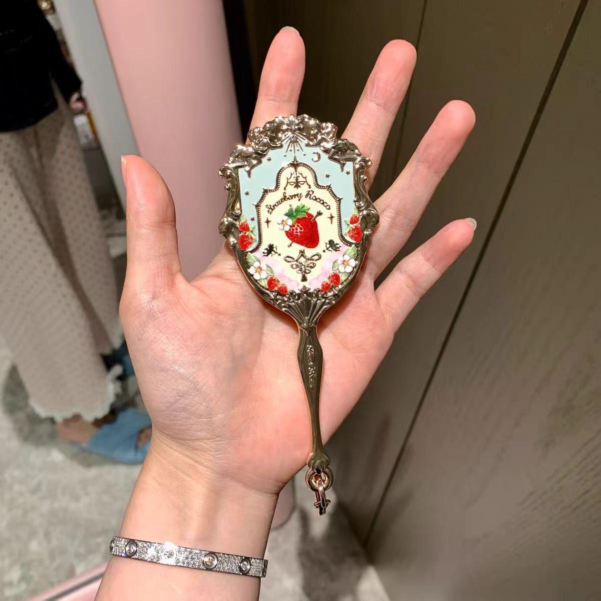 Flower Knows Strawberry Rococo Hand Mirror Keychain Pendant mini rococo