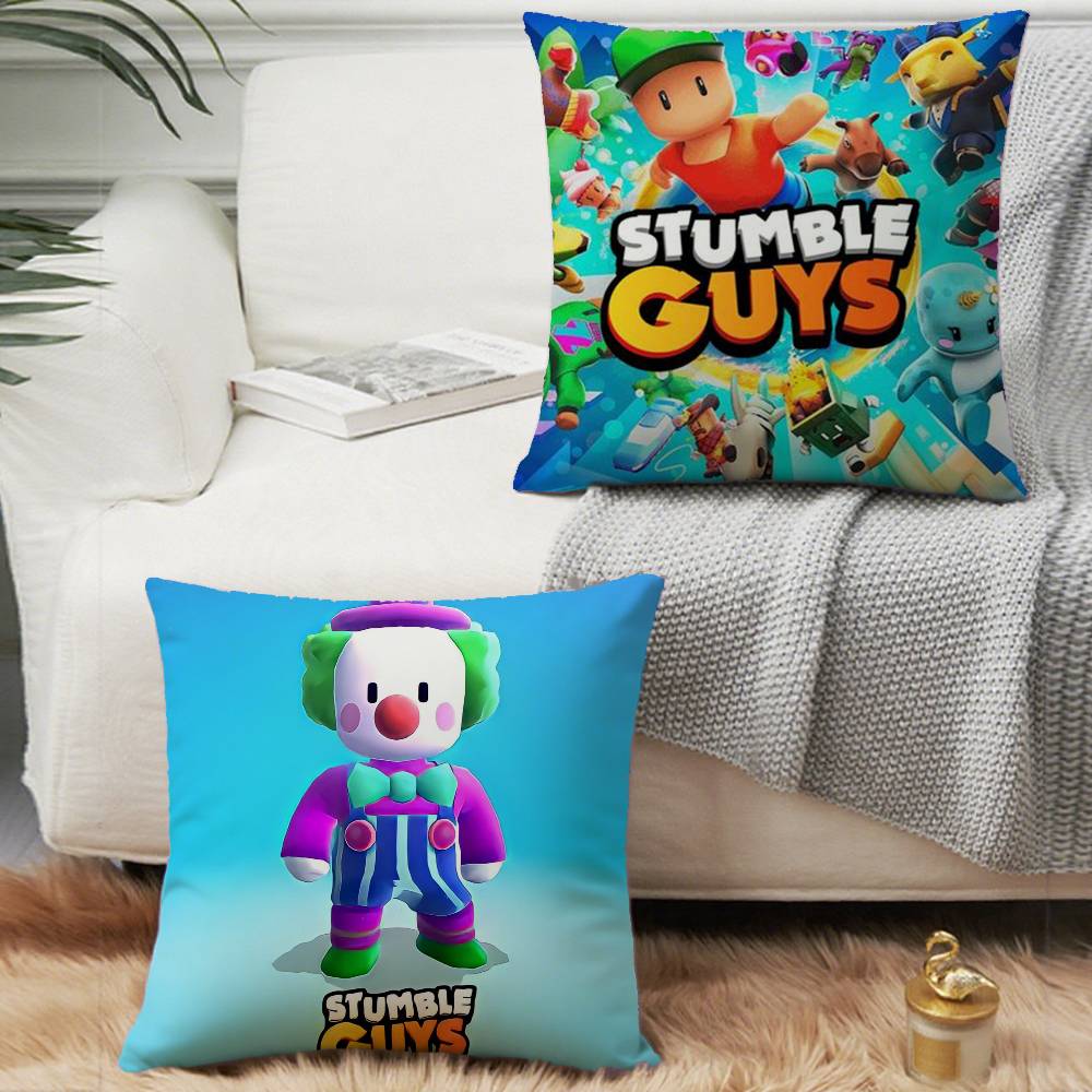 Pillow Sleeping Game S-Stumble Guys Ornamental Pillow Case Short Plush Sofa Decorative Gift Home Double-sided Printing Cushion