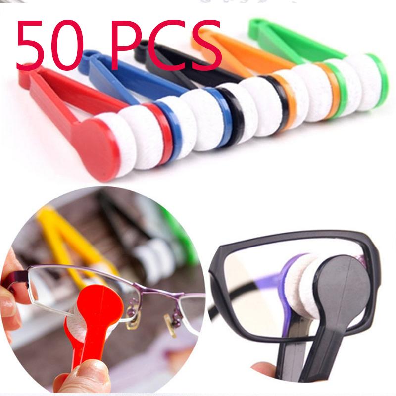 Practical Portable Glasses Cleaning Rub Eyeglass Sunglasses Spectacles Microfiber Cleaner Brushes Wiping Tools Mini