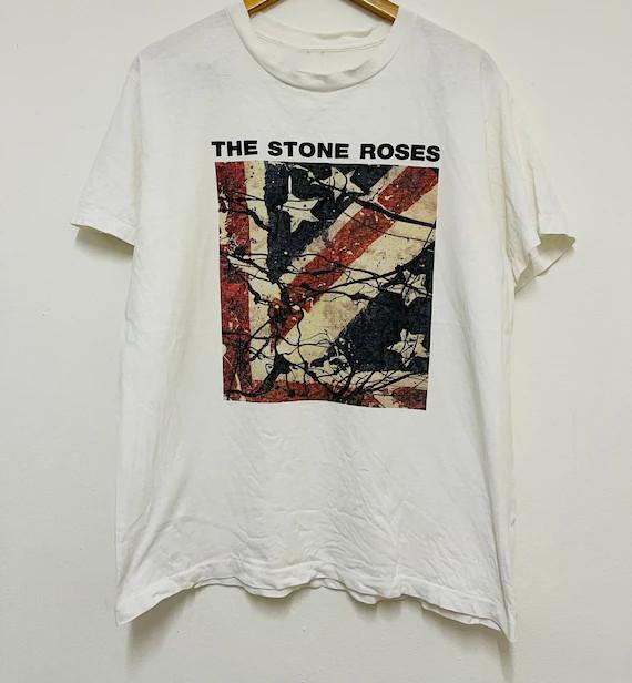 The Stone Roses Band UK Tour Shirt Classic White Unisex S-5XL 1V0471 Unisex T-Shirt L