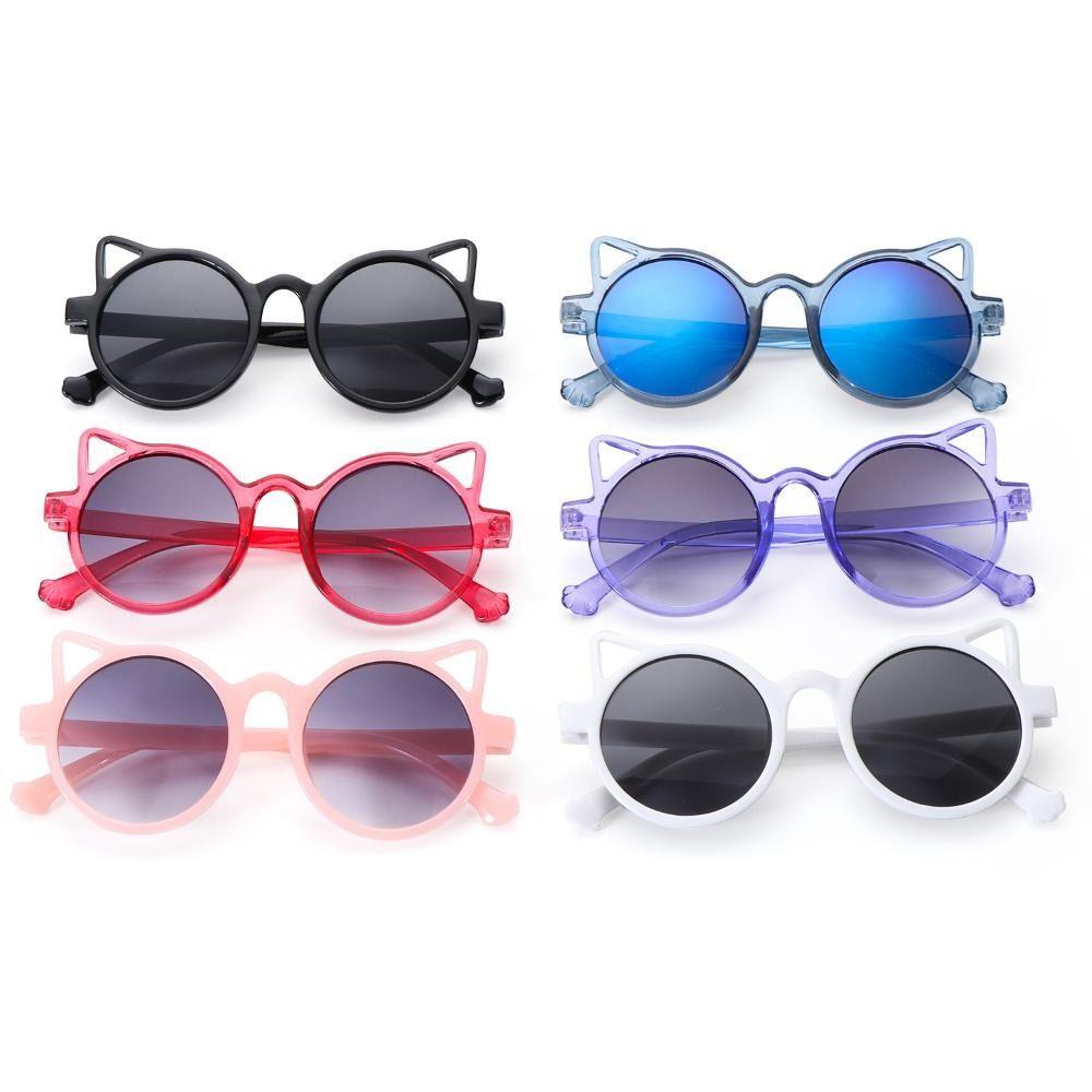 Retro Circular Frame Kids Sunglasses Uv400 Protection Ocean Lenses Summer Shades Beach Travel Streetwear Eyewear For Boy & Girl