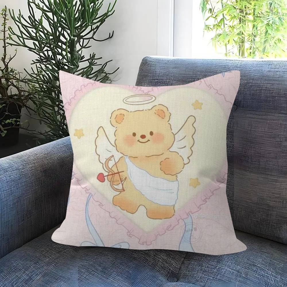 Cute Cartoon B-Butterbear Pillowcase Toon Gift Cushion Cover Bedroom Home Sofa Chair Seat Decor Pillow Case