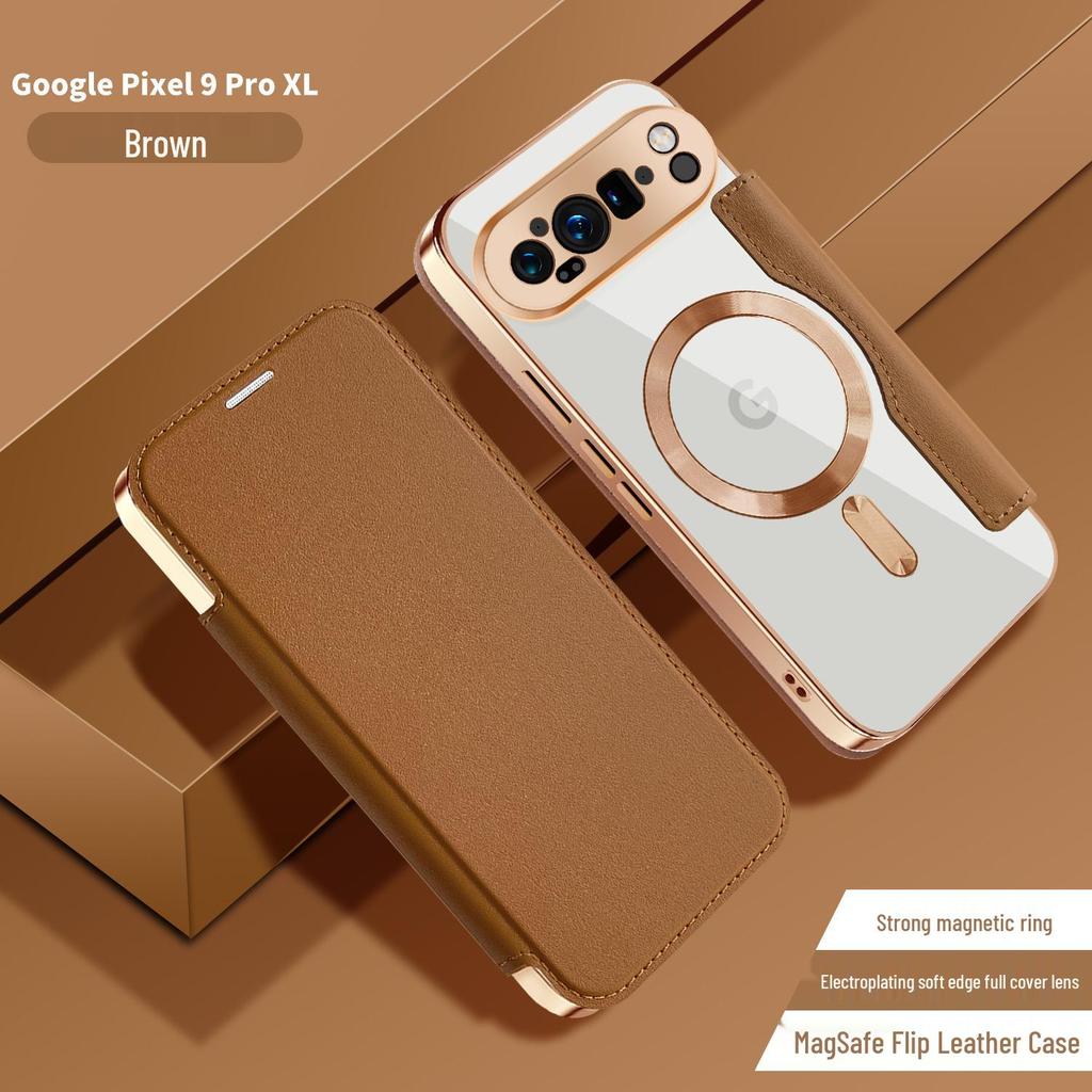 Grenzüberschreitende Golden Shield MagSafe Lederhülle für Google Pixel 9/10 mit magnetischem Kartenschlitz