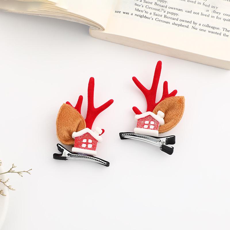 Sponky do vlasů s parohy soba: Vánoční 3D vlasové doplňky pro drdoly a copy