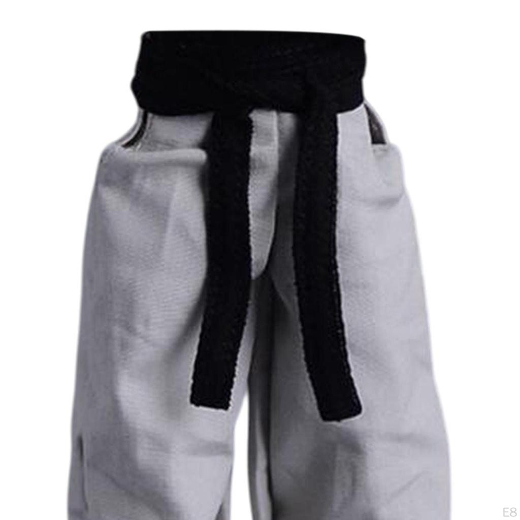 1/12 Male Doll Pants with Belt Casual Dress Up Loose Trousers Mini Long Pant for 6 Inch Action