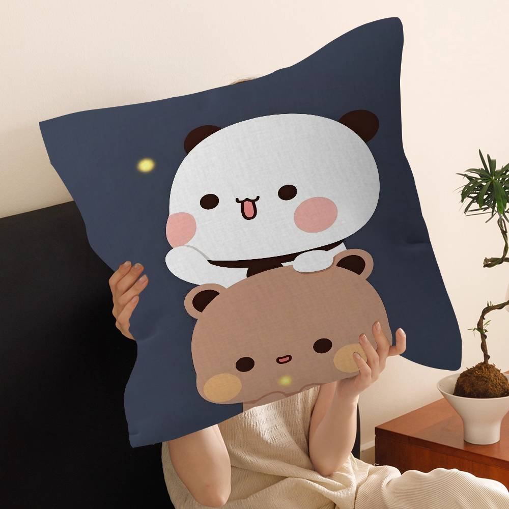 Bear Cartoon Kawaii DDudu BBubu Pillow Anime Pillow Sofa Bed Head Pillow Cover Cushion Cover 45x45 cm Fashion