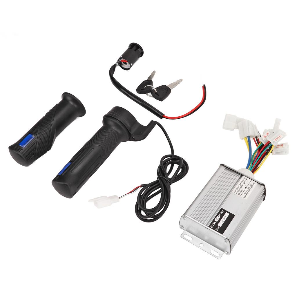 36V 1000W Brushed Motor Controller Throttle Grip Set with Electric Power Lock Electric Bike Conversion Kit