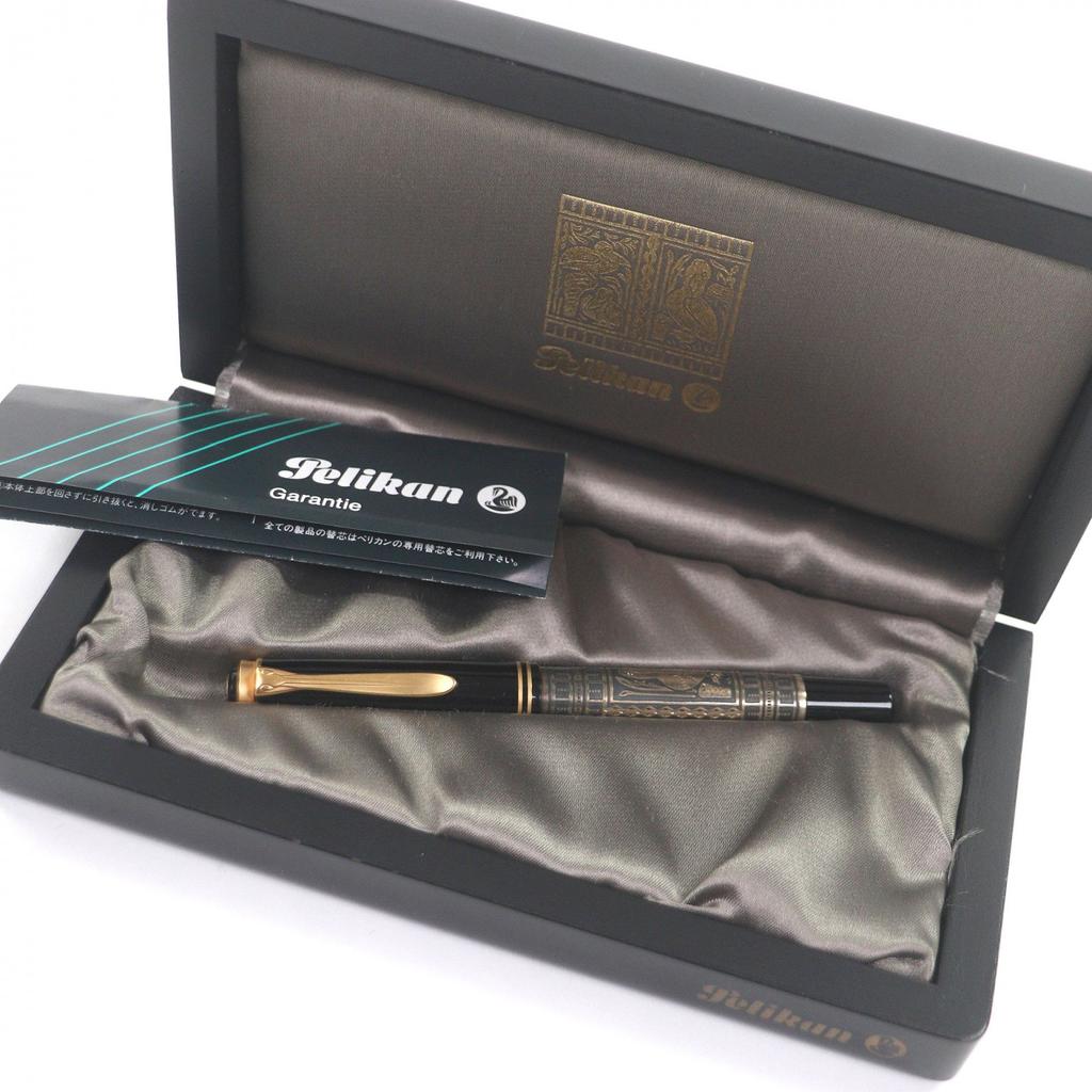 Great PERIKAN Fountain Pen Toledo Earliest Type Black 18K Mens M700 Used