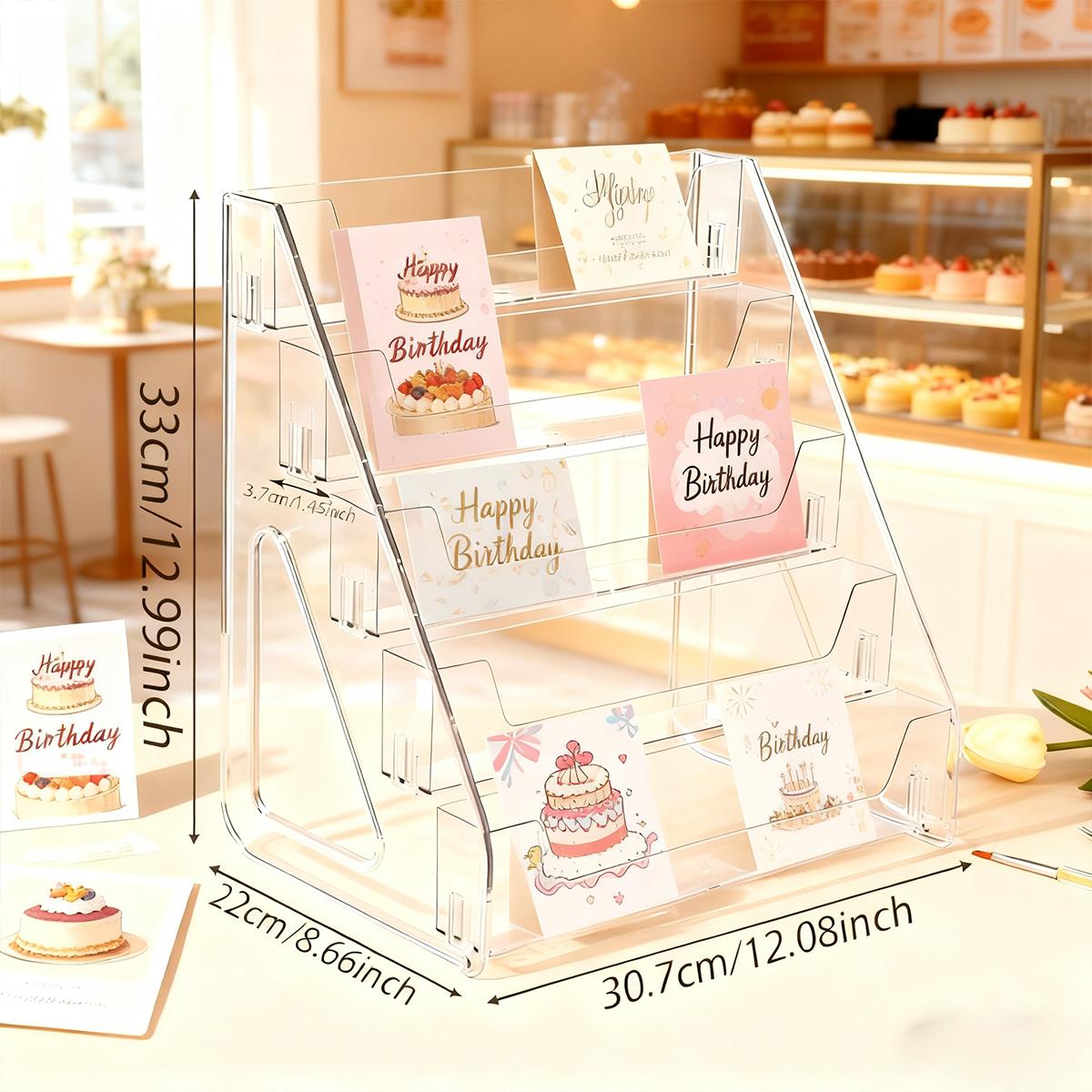 

1pc detachable step-type 5-layer acrylic transparent card storage and display rack for desktop flower shops and gift shops прозорий