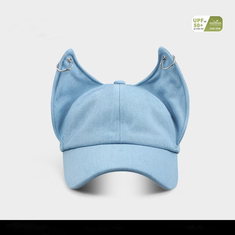 Summer casual hat women's ears metal buckle denim cap sun protection sun hat fashion sun baseball cap