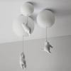 Modern Polar Bear Pendant Chandelier Creative Mike White Glass Ball Resin Indoor Kid Children Kindergarten Hanging Led Lamp