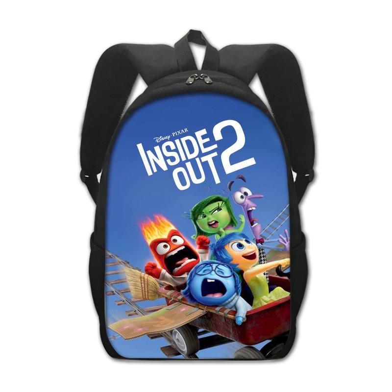 Adorable Inside Out 2 Cartoon Backpack For Kids Spacious Polyester School Bag