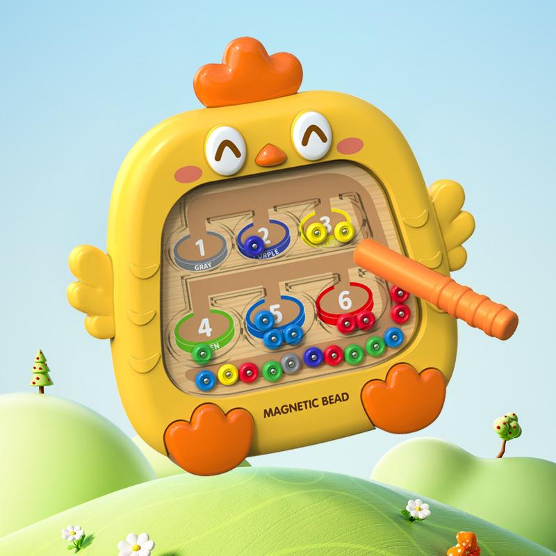 Magnetic Sorting Game Montessor  Learning Toys for Kid Magnetic Color Number Maze Board Pen Moving Bead Games Fine Motor Ski