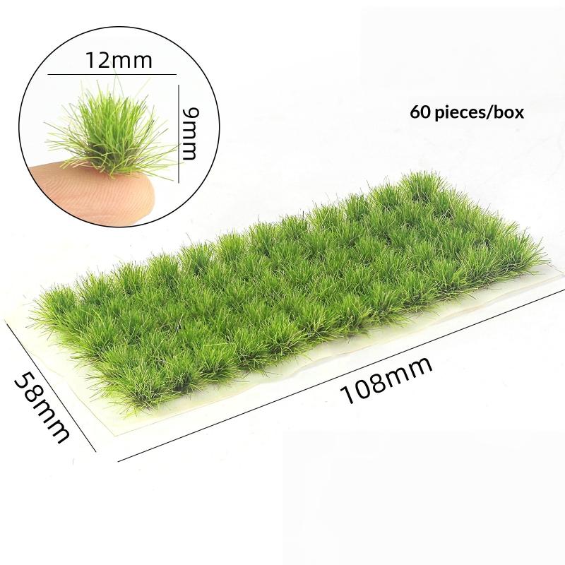 32/60Pcs Resin Static Scenery Ornament Static Grass Tuft Model Grass Tufts Terrain Model Kit Fake Moss Grass For Train Lands