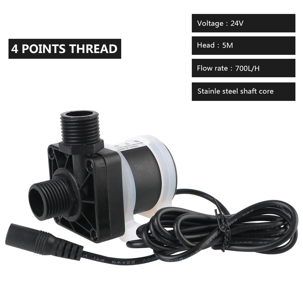 משאבת מים סולארית ללא מברשות עמידה למים תקע אמריקאי שקטת הברגה 4 נקודות IP68 DC 12V 24V מחמם מים מקלחת חימום תת רצפתי משאבת בוסטר