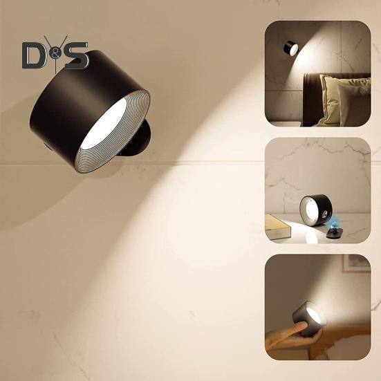 Trådløs vegglampe med fjernkontroll Dimmbar Enkel installasjon USB-oppladbar Veggmonterte lysarmaturer LED-vegglampe