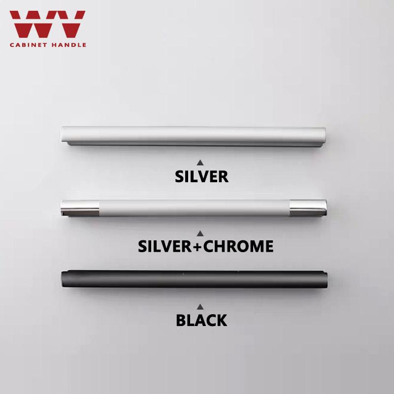 WV Kitchen Cabinet Handles and Pulls Black Silver Dressers Closet Furniture Door Handles Aluminum Drawer and Knobs Hardwares