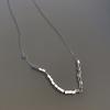 Mini Small Square Necklace Autumn And Spring Atmosphere Simple Broken Silver Collarbone Chain Turn Good Luck Neck Chain