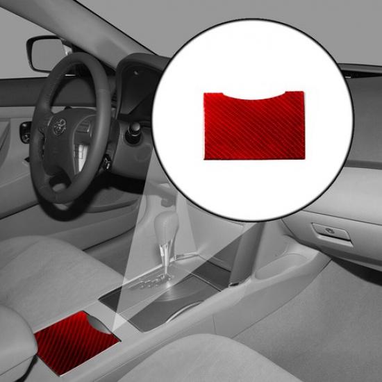 Red Carbon Fiber Central Storage Box Cover Trim For Toyota Camry 2010-2011