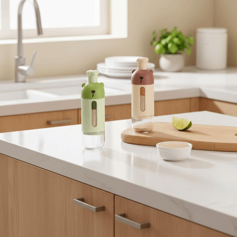 2Pcs Sealed Quantitative Seasoning Bottle Dustproof Spice Container Practical Salt Organizer  BBQ