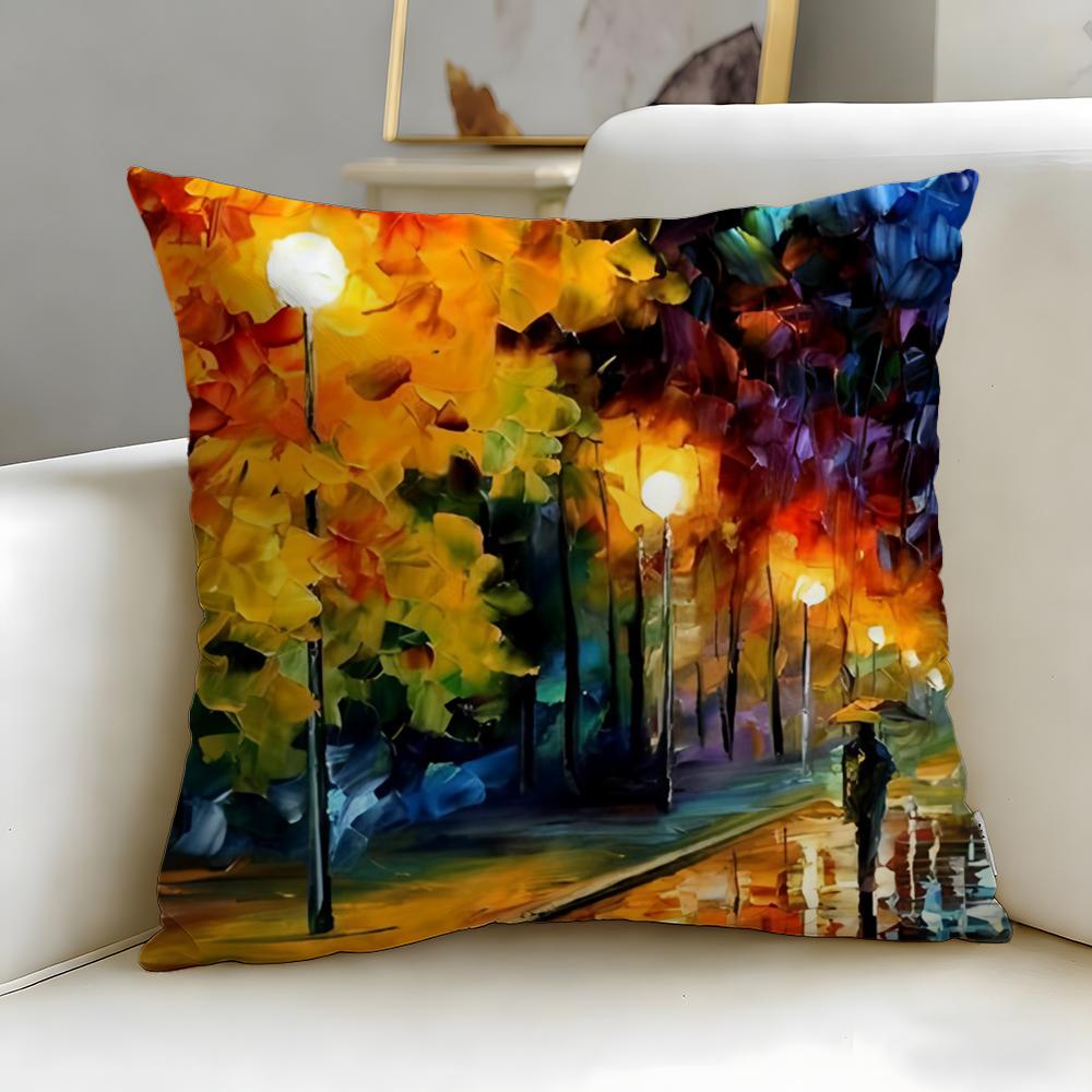 classic artist Leonid Afremov Cushion Cover Soft & Easy-Wash Pillow Case – Versatile for Couch, Bed, Travel and Office