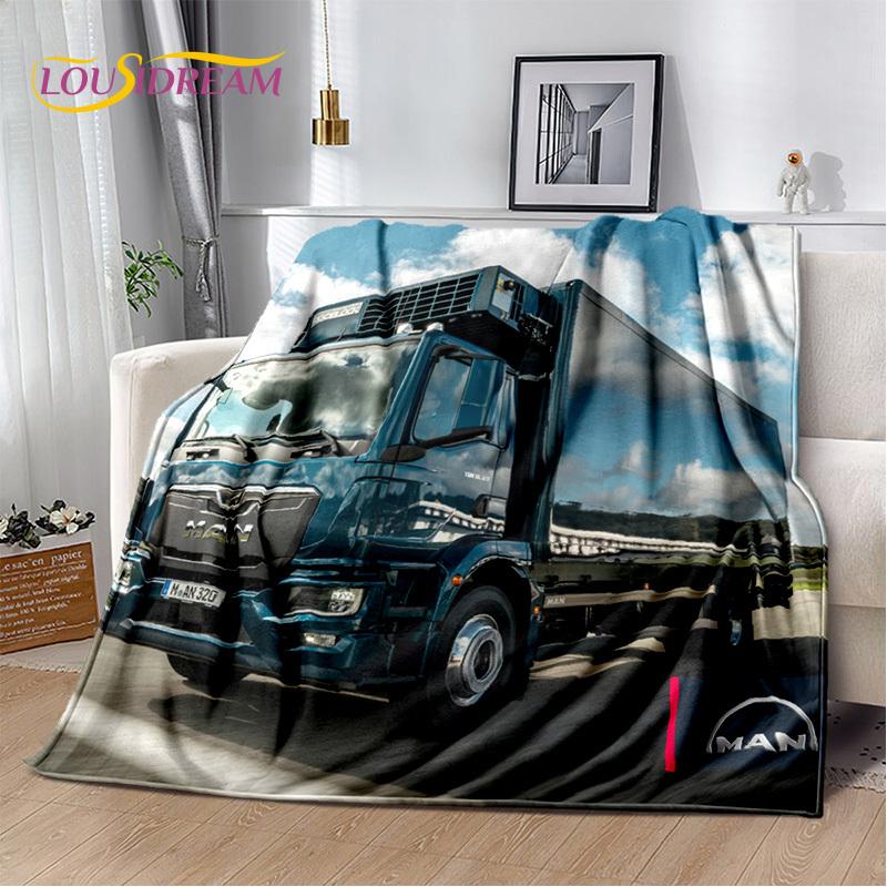 HD Man Truck Lorry 3D Printing Soft Flannel Blankets,Throw Blanket Comfortable Blanket for Picnic Beds Sofa Home Bedroom Gifts