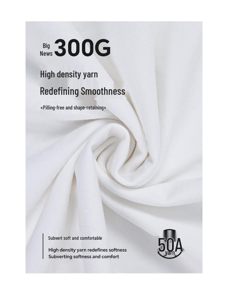300G Oversized Heavyweight US Crew Neck Short Sleeve Pure Cotton T-Shirt