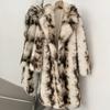 Autumn and winter new cow pattern imitation fur coat women's European and American style extended thickened warm and environmentally friendly fur coat