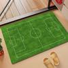 Green Football Pitch Footbal Field Bath Microfiber Decorative Versatile Flannel Floor Door Mat Quick Dry Absorbent Non-slip Sole