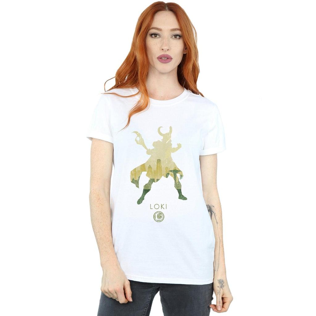 Marvel Womens/Ladies Loki Silhouette Cotton Boyfriend T-Shirt