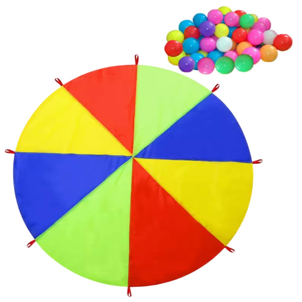 ideastore Paraballoon Play, Sports Day, IndoorOutdoor, Color Ball Set, 2m