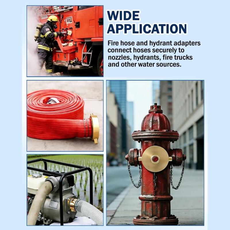 Quick Installion Hydrant Adapter Garden Hose Adapter Fitting Connector Brass Fire Hydrant Hose Adapter with Pin Lug