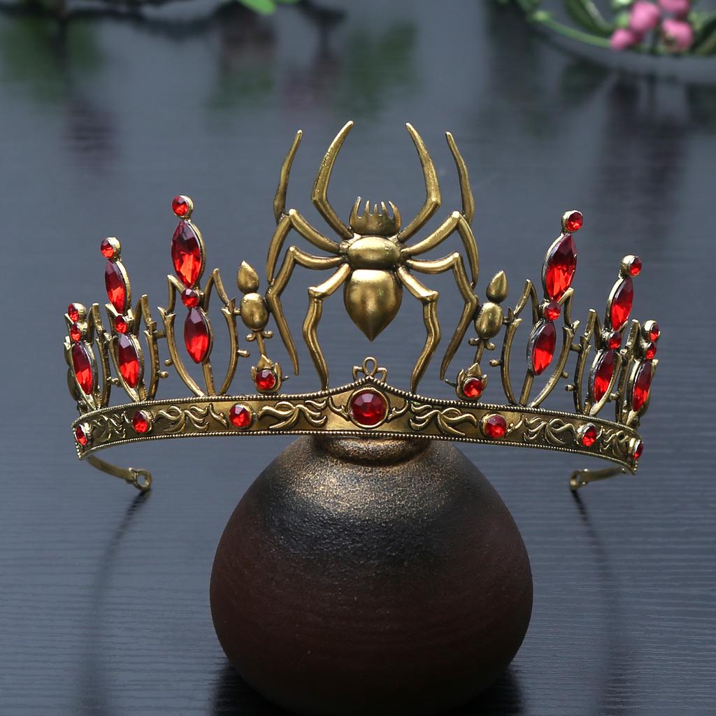 Theme party Halloween funny alloy rhinestone crown unisex hair accessories crown girl gift spider crown