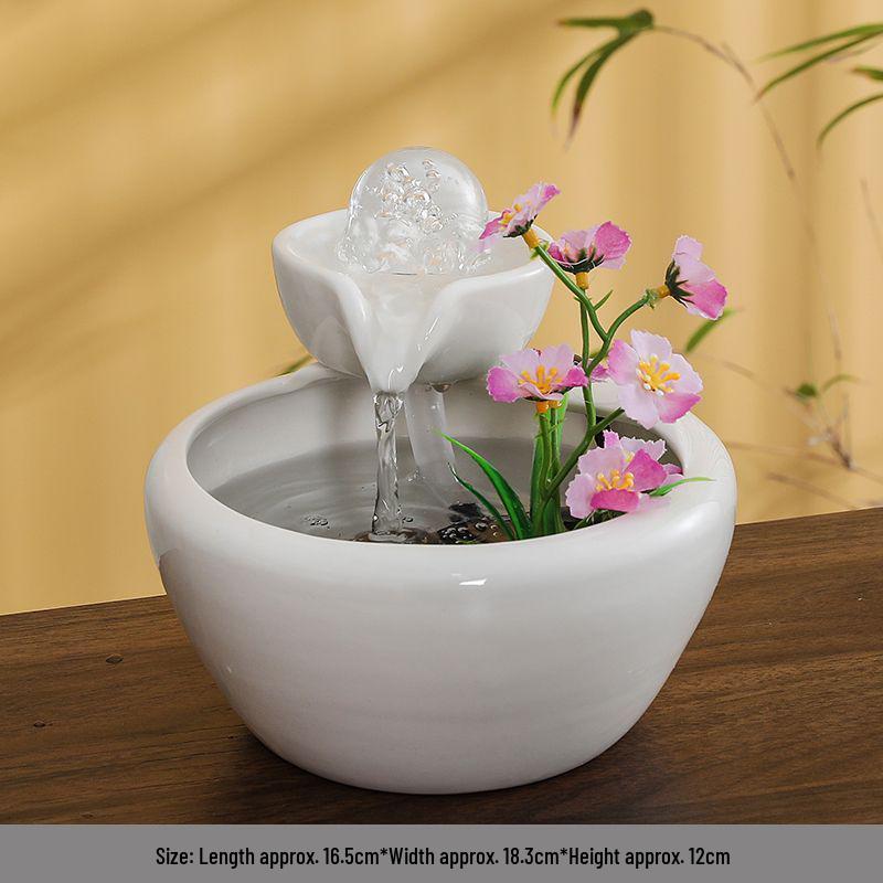 Automatic Circulating Water Ceramic Fish Tank & Cat Feeder