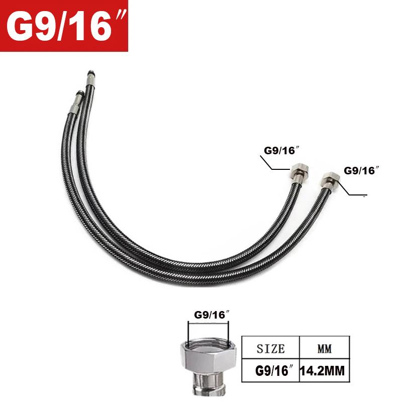 Faucet accessories 2PCS 60cm stainless steel nylon braided hose bathroom heat-resistant faucet basin sink kitchen hose G1/2 G3/8