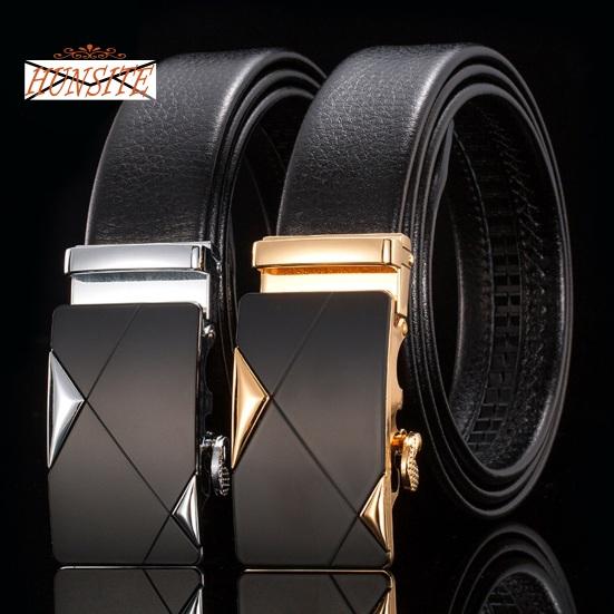 Men Autumatic Belt Business Formal Belt Smooth Faux Leather Alloy Buckle Anti-break Great Durability Anti-slip Men Meeting Commute Suit Pants Belt
