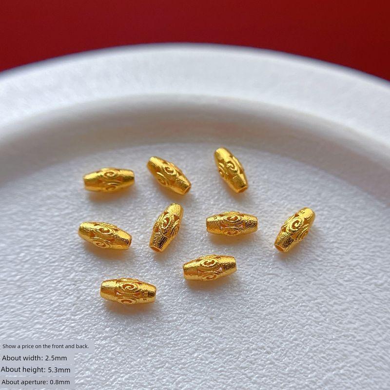 

S925 Посеребренные аксессуары в стиле Древнего закона Тыква Абак Безопасность Радость Желтый Бог богатства Разделительные бусины Поясная бусина DIY Аксессуары для украшений LA141 925 silver Cut Out rice beads