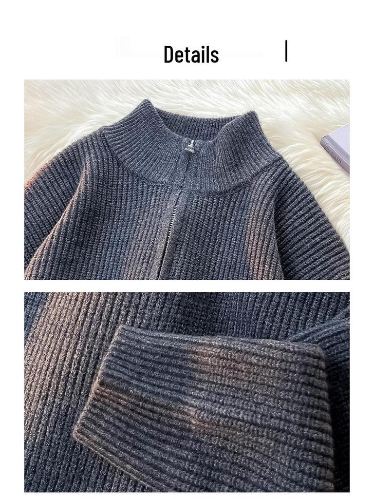 Men's Fall/Winter 2025 Cozy Loose-Fit Half-Zip High Neck Sweater