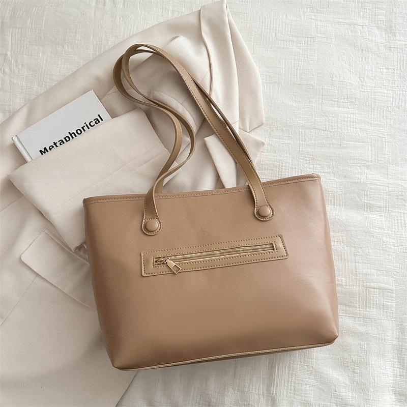 

Простая сумка-тоут большой вместимости женская 2025 новая модная универсальная сумка через плечо сумка для занятий для студентки сумка для поездок на работу хаки