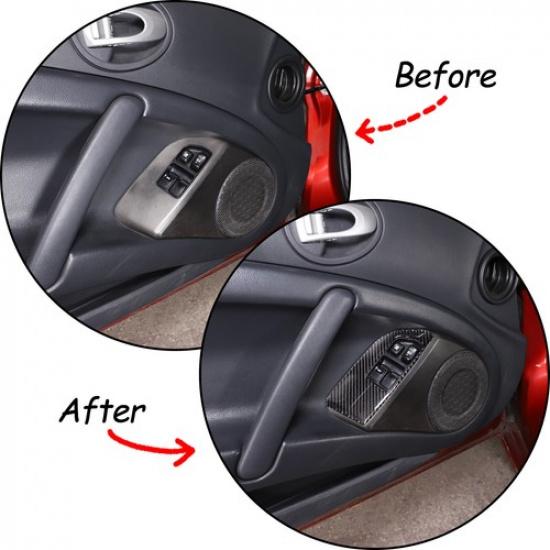 Carbon Fiber Window Lift Switch Button Trim Frame For Mitsubishi ECLIPSE 2006-11