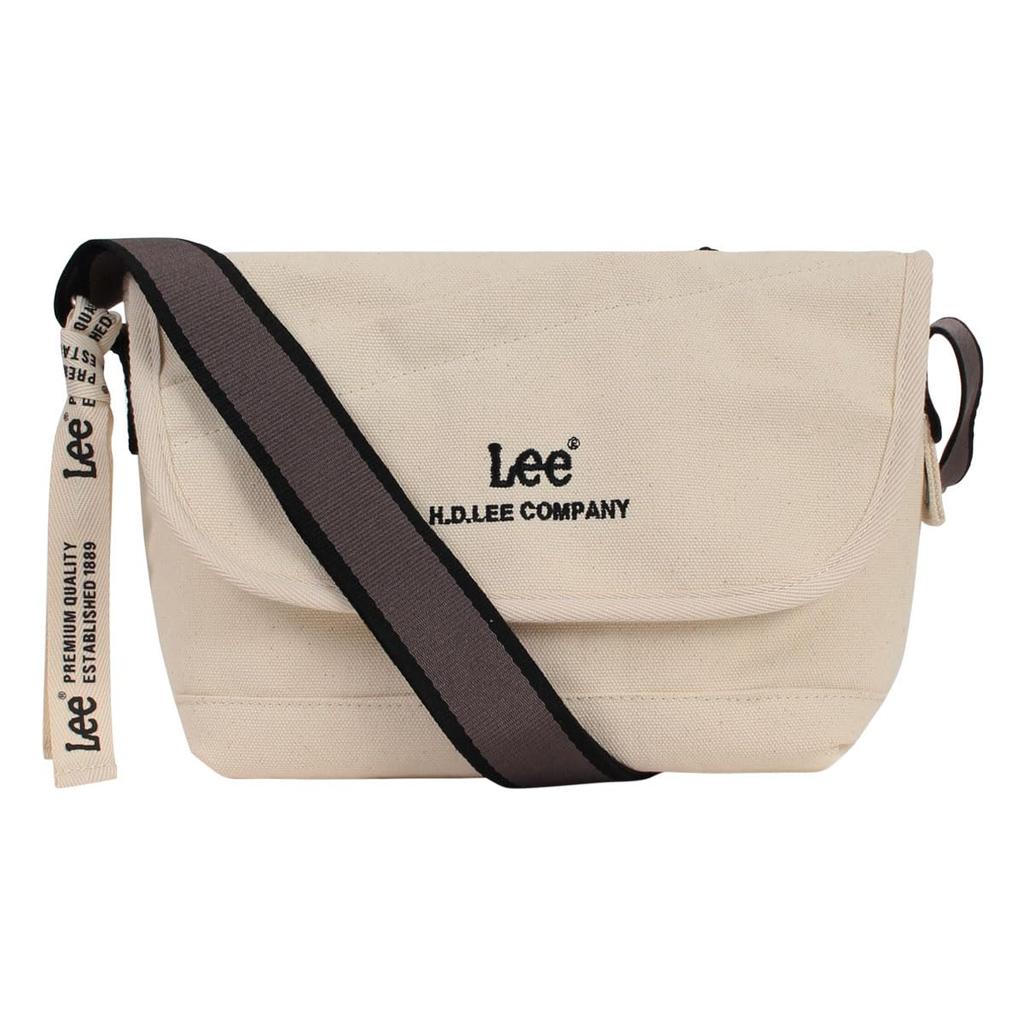 Lee Arcana Shoulder Flap Messenger Size White Bag, Canvas, Women's, 320-1302, Bag, 10,