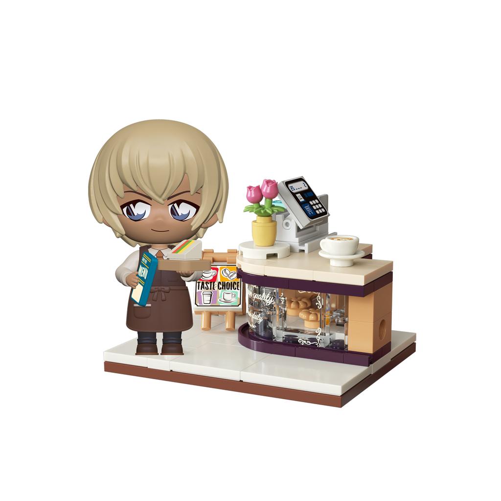 New Keeppley Building Blocks Detective Conan Series Coffee Shop Assembly 5-Piece Set Model Collection Accessories Toys Gifts
