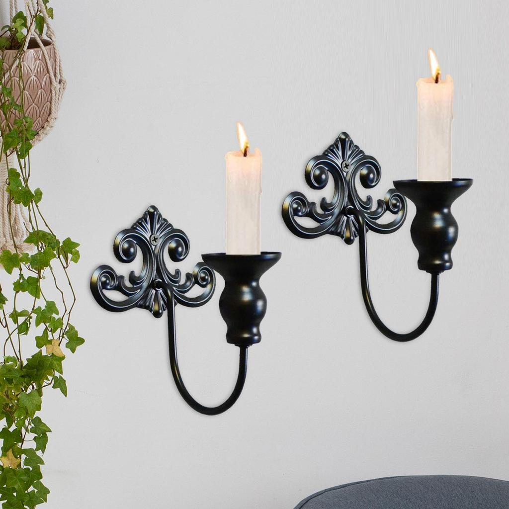 2 Pieces Candle Sconces Rustic for Stick Candles Wall Sconce Candle Holder Iron Candle Cup Wall Decor for Anniversary Bedroom