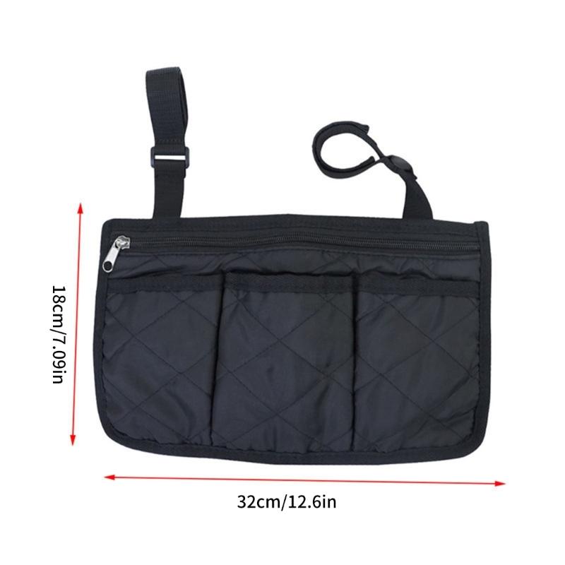 Wheelchair Armrest Side Storage Bag Portable Waterproofs Armrest Side Storage Bag Chair Organizers Arm Rest Pouches