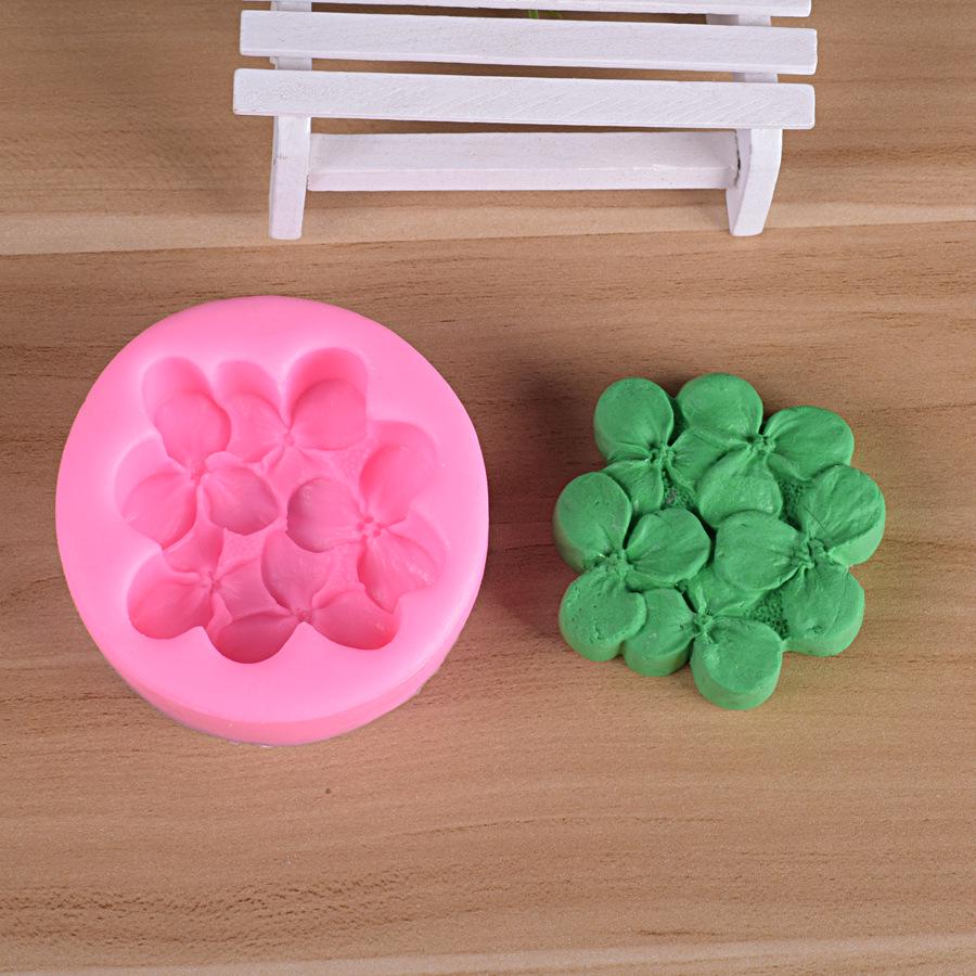 Silikonform Klee überlappende Blumenseifenform DIY handgemachte Backform
