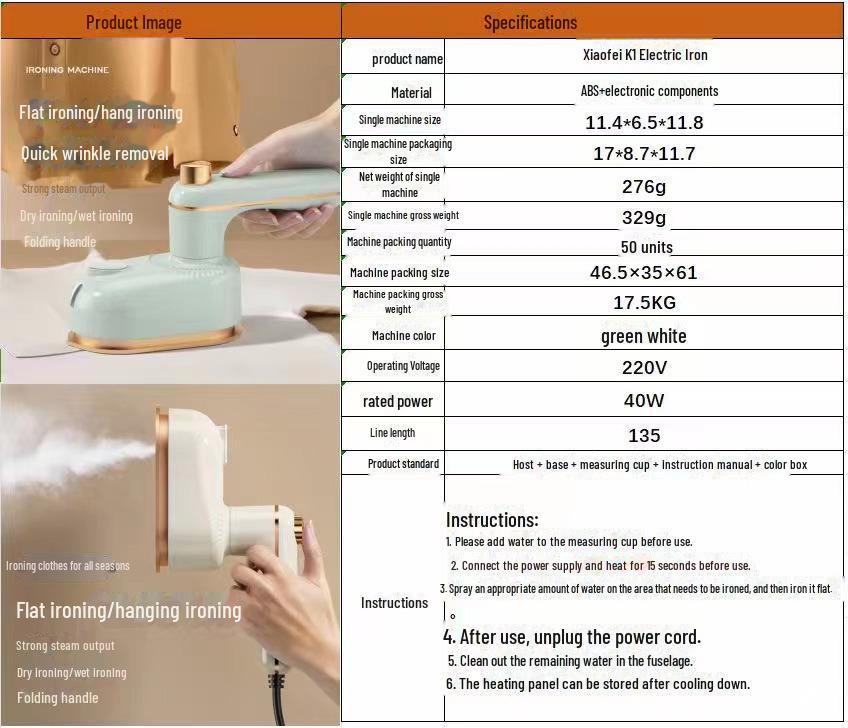 Mini Plancha Portátil de Mano: Plancha Húmeda y Seca para Hogar y Viaje