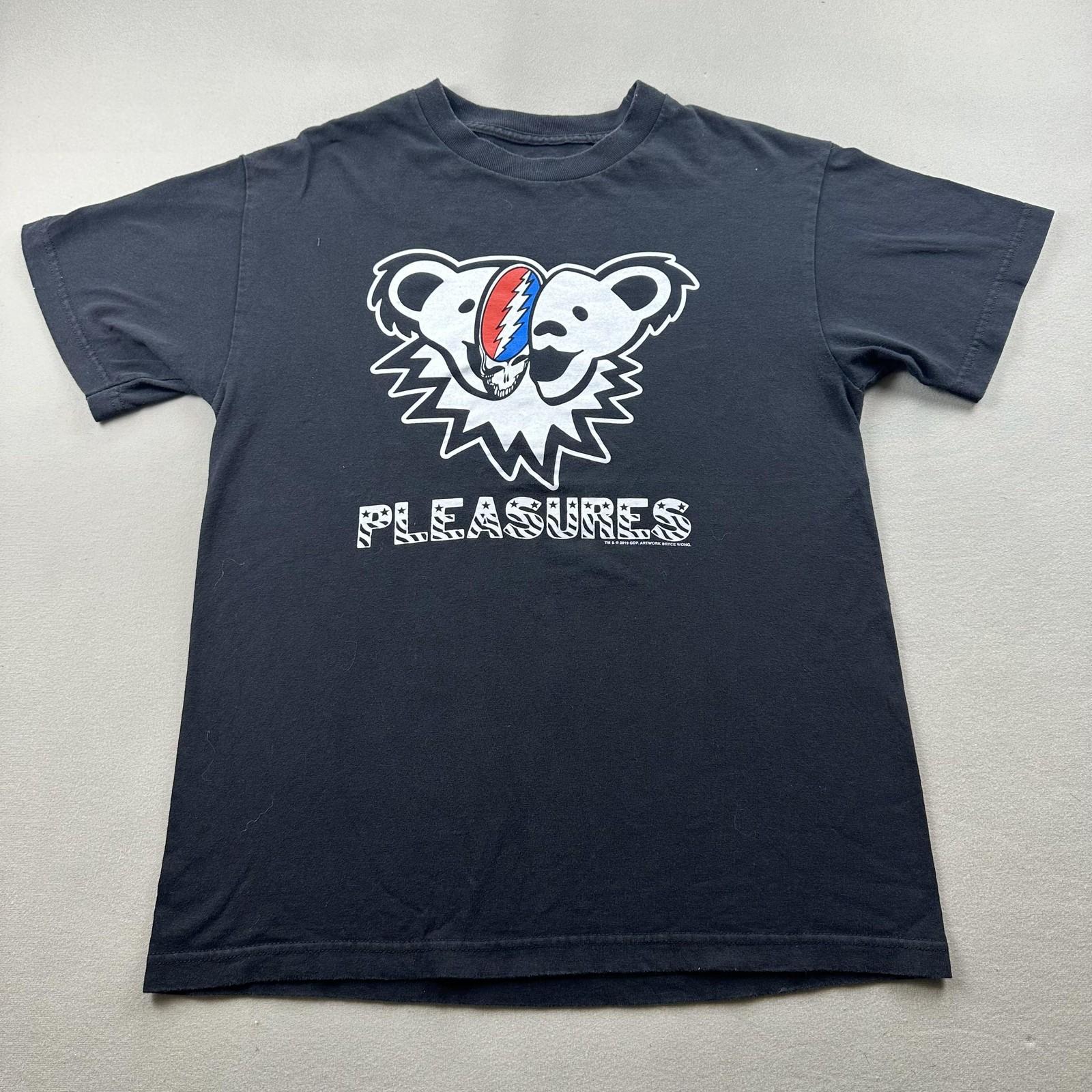Grateful Dead T-Shirt Mens Medium Black Pleasures Bear Steal Your Face Rock Band M